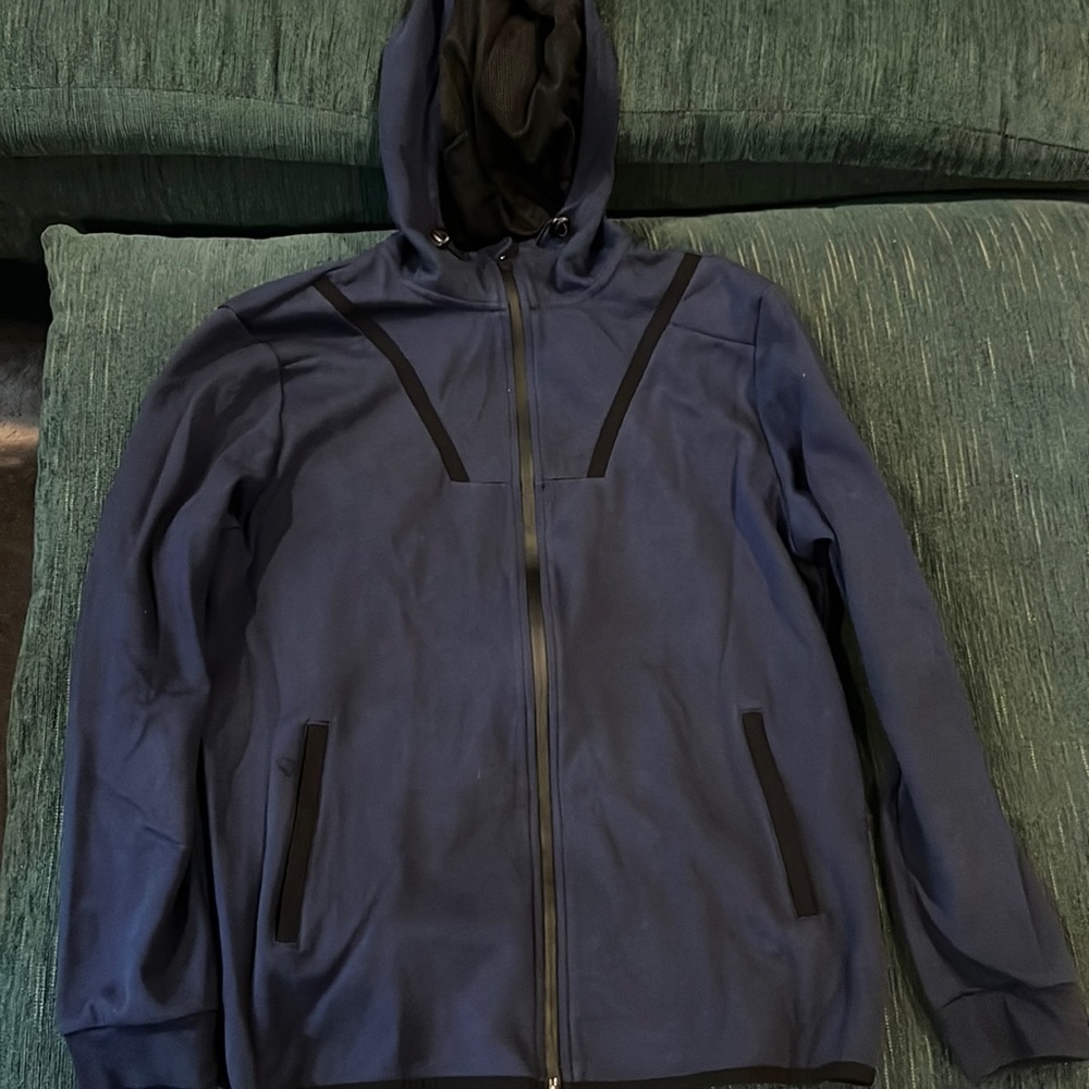 Navy blue ideology zip-up sweatshirt